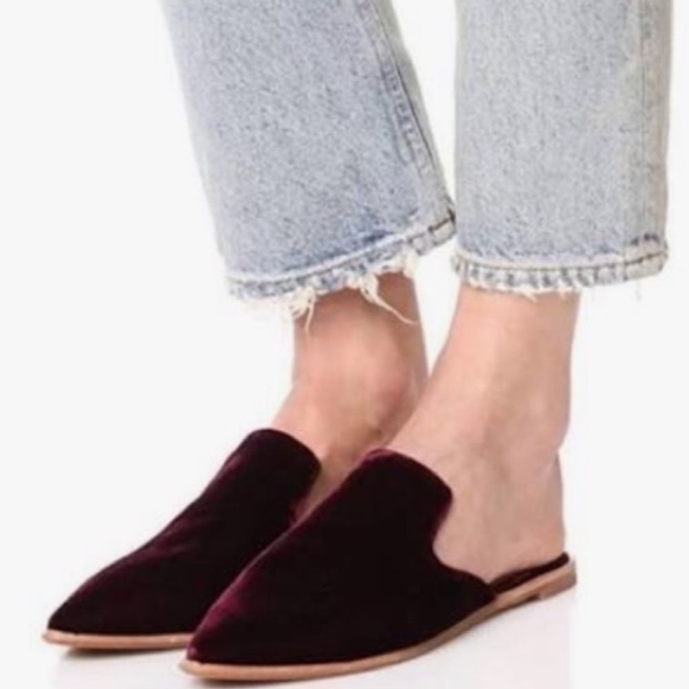 Madewell Gemma Pointed Toe Velvet Flat / Mule